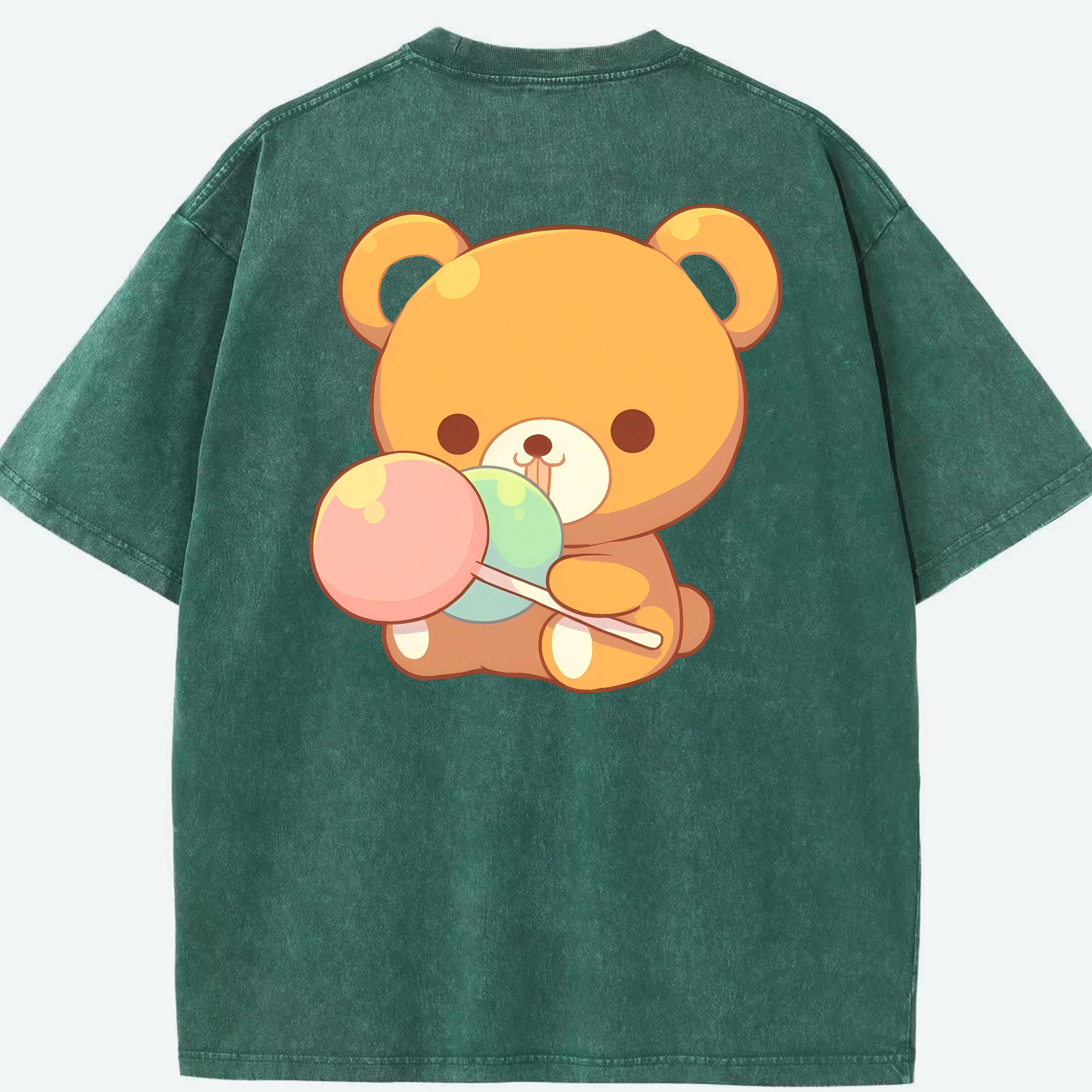 （画像用） リラックマ リラックマ キイロイトリ Rilakkuma Korilakkuma Kiiroitori 綿100% ヴィンテージ風 半袖Tシャツ（背面プリント）